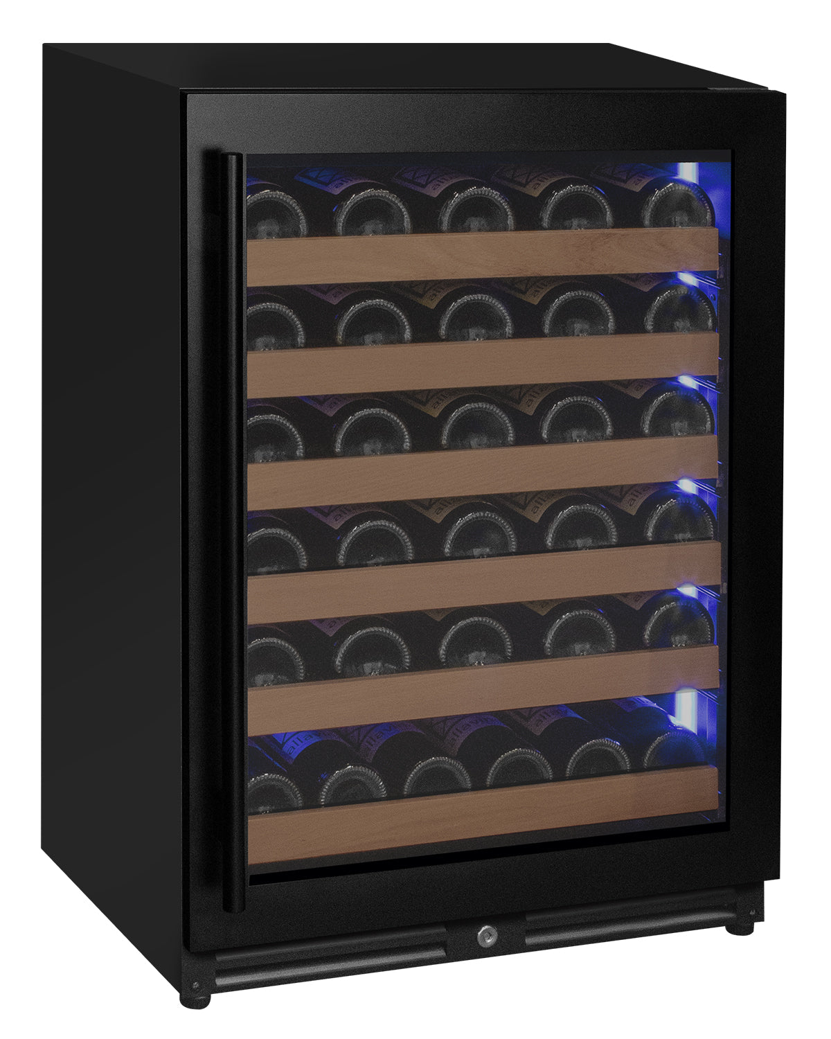 Reserva Series - 51 Bottle Single Zone Built-in Luxury Wine Refrigerator with Black Door - Right Hinge